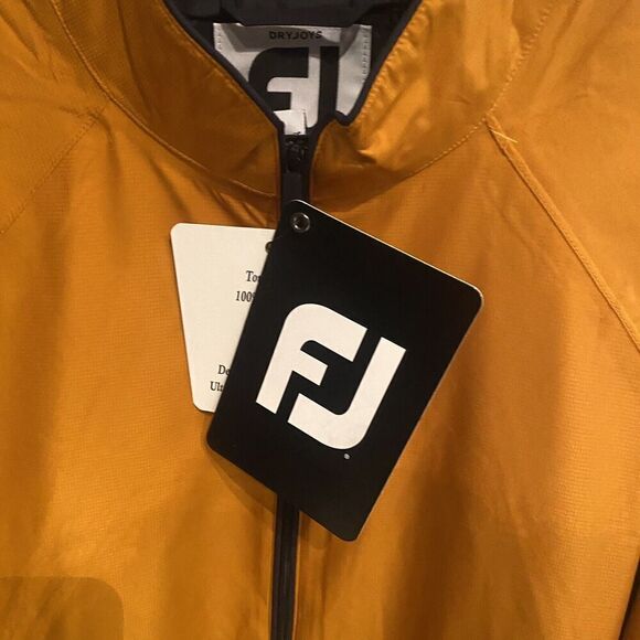 Footjoy Dryjoy Tour Collection Golf Jacket Sunburst Orange Mens Large 1/2 Zip - Picture 2 of 8